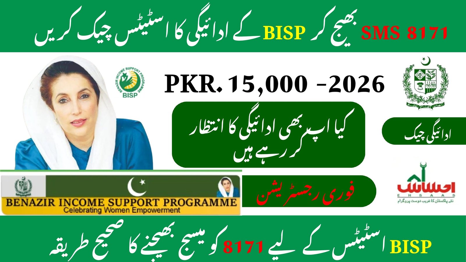 Send Your CNIC to 8171 Now find Out Instantly If You're Eligible for BISP 2026 5 8171 ادائیگیوں میں اضافہ 4 pdf